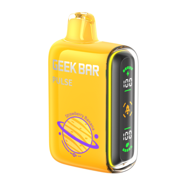 GeekBar Pulse 15000 Puffs – Strawberry Banana(1) - Grossiste de Cigarettes Électroniques, E-liquides, nicotine pouches Abidjan Côte d'Ivoire