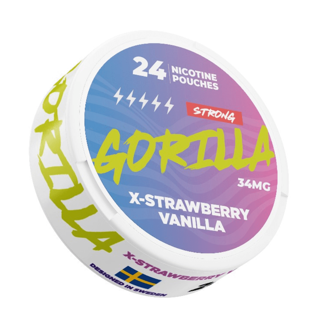 Gorilla-strong-x-strawberry-vanillaNicotinePouches Grossiste Gorilla Nicotine Pouches Casablanca Maroc