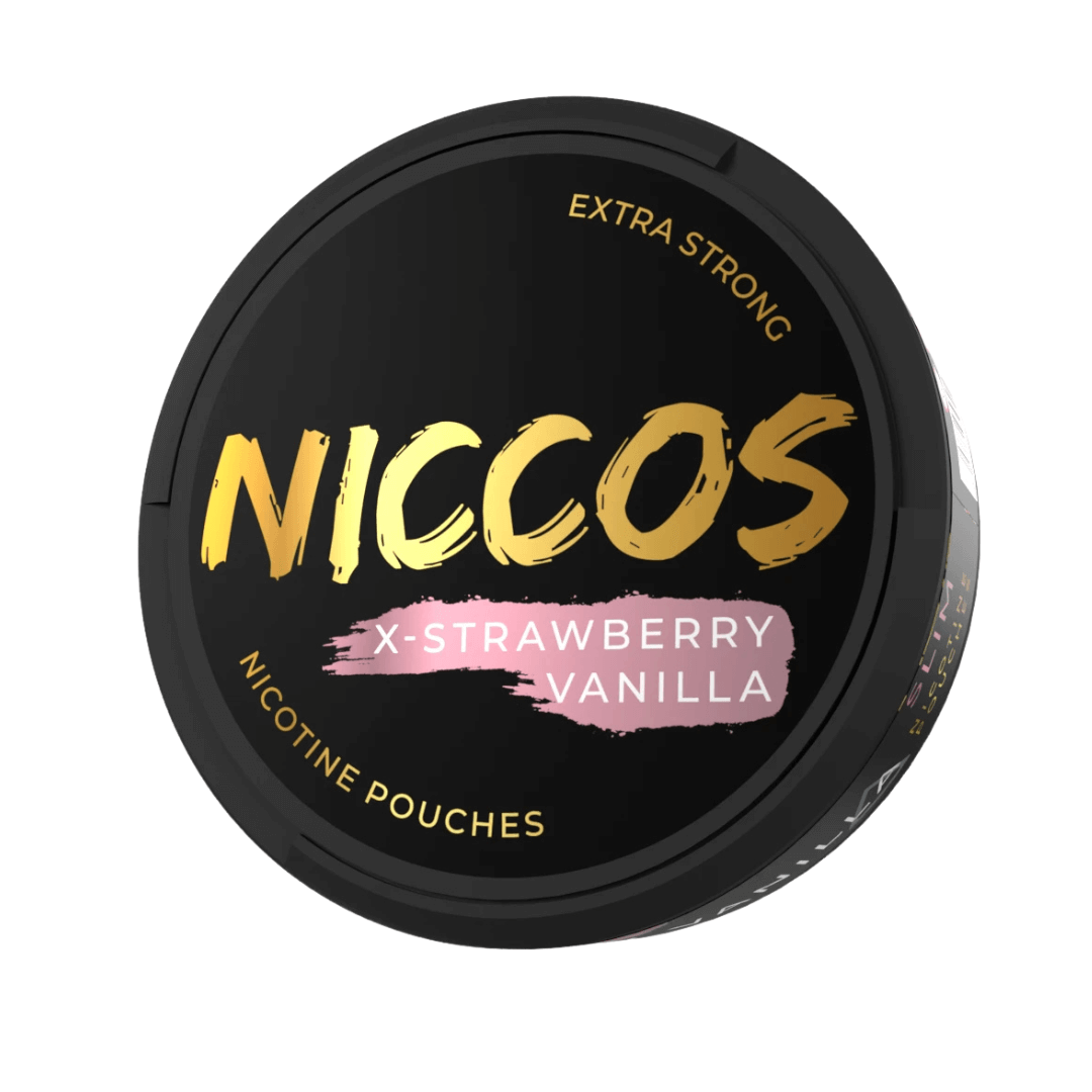 NICCOS-X-StrawberryVanilla-NicotinePouches Niccos Nicotine Pouches – Image 3